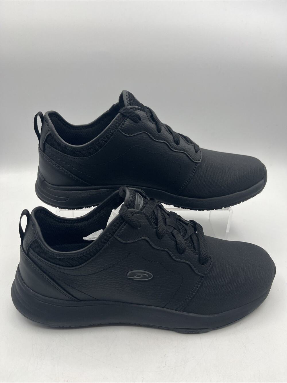 Dr Scholls Shoes Womens 9 W Black Drive Work Sneaker Faux Leather Slip Resistant